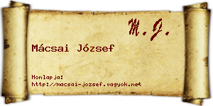 Mácsai József névjegykártya