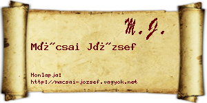 Mácsai József névjegykártya